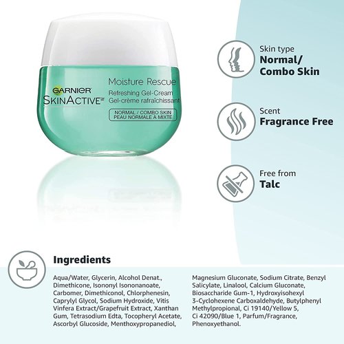 Garnier SkinActive Moisture Rescue Refreshing Gel Cream 1.7 oz (Pack of 2)