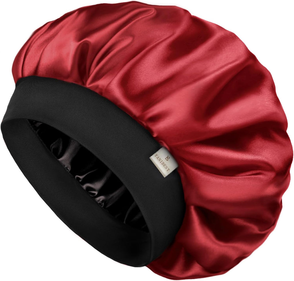 YANIBEST Silk Bonnet for Men Women Hair Bonnet for Sleeping Double Layer Satin Bonnets for Black Women Curly Hair Sleep Cap