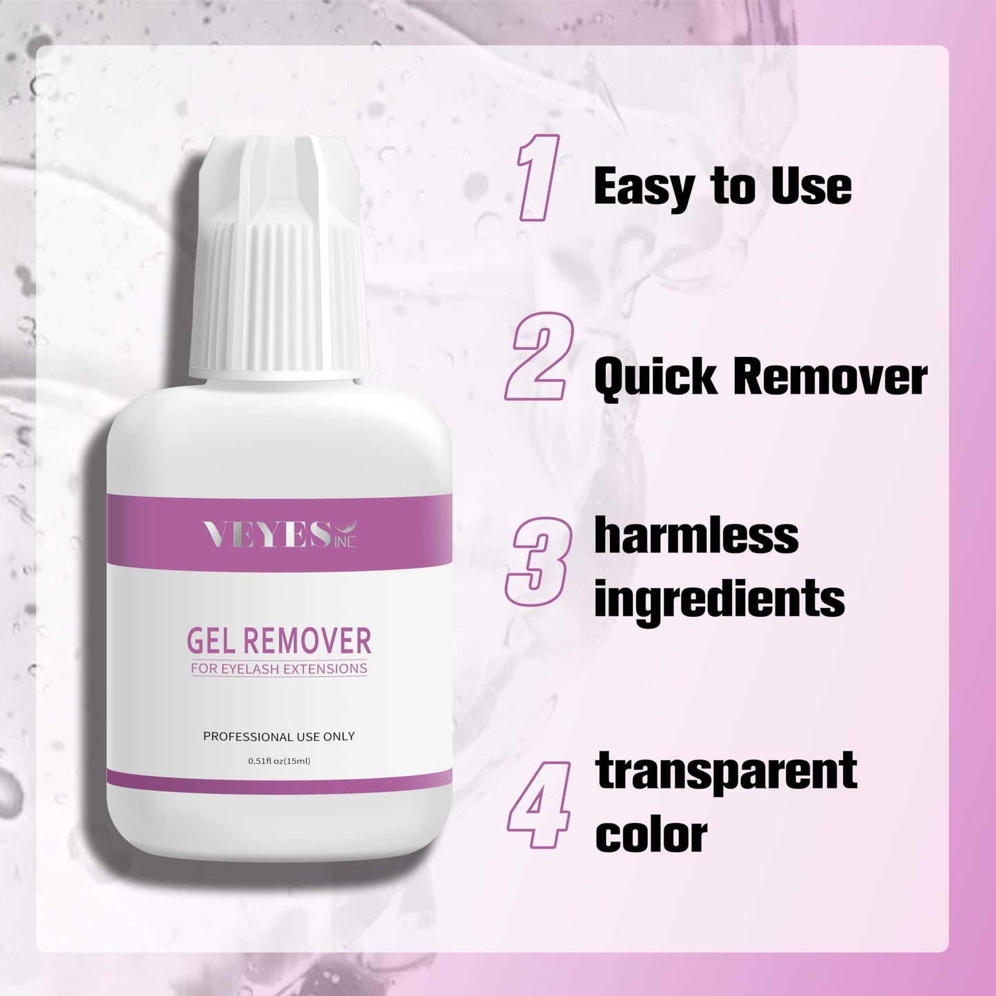 VEYES INC Lash Remover Gel for Lash Tech 15ml Low Irritation Eyelash Glue Remover Professional Salon Use Quickly Dissolves and Removes Eyelash Glue