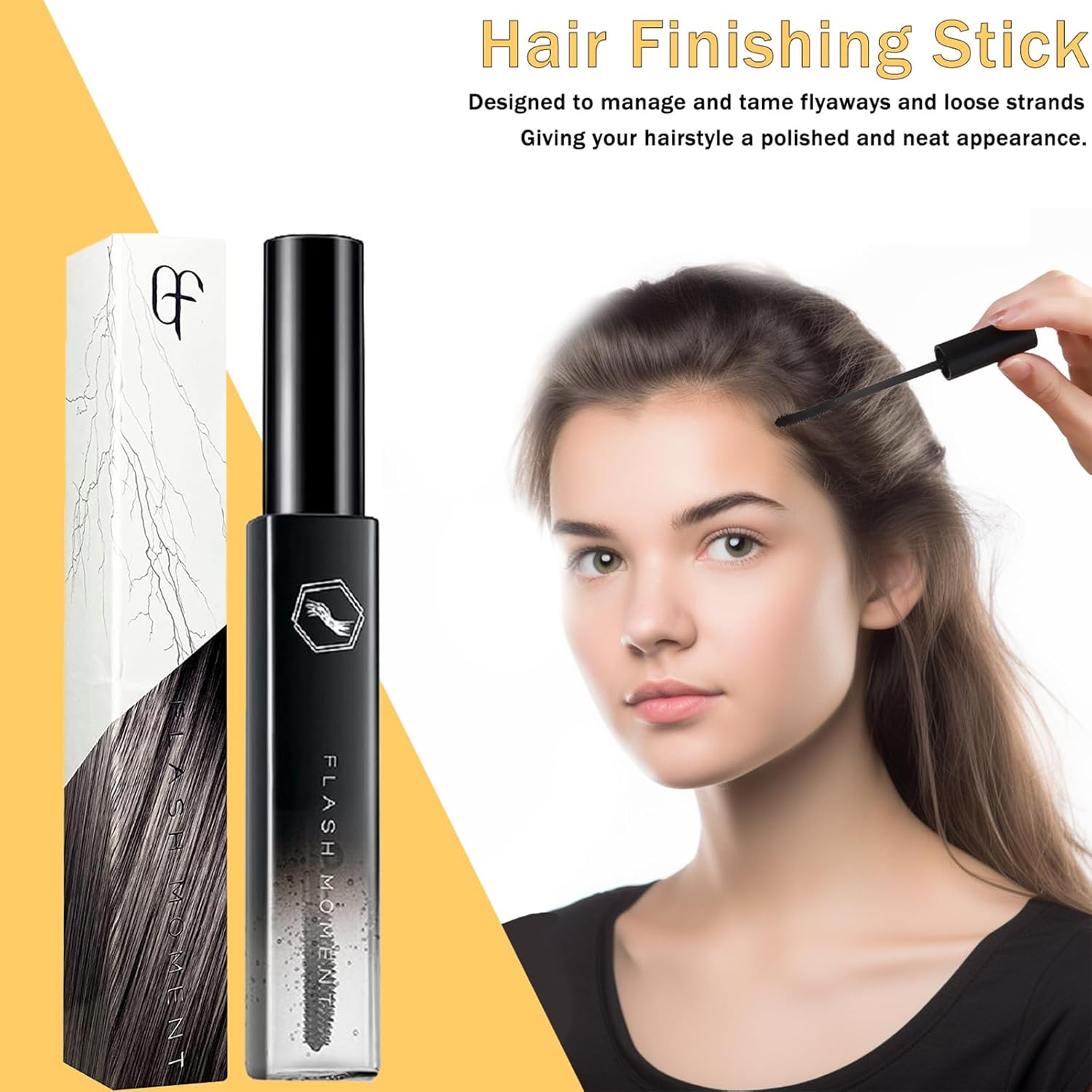 Hair Wax Stick Set for Flyaways Slick Back – Includes Wax Stick for Hair, Slick Back Hair Brush, Hair Finishing Stick – Hair Styling Products for Women, Taming Frizz & Creating Sleek Styles