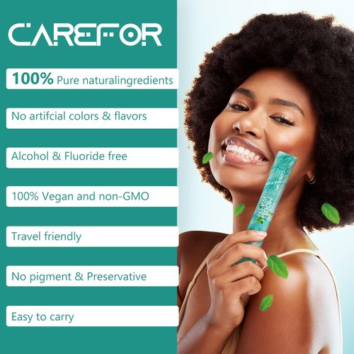 Mouthwash Travel Size Portable 60 Individual Disposable Mouthwash Packets to Go, Alcohol & Fluoride Free Fresh Mint Mouthwash Strips for Superior Oral Hygiene