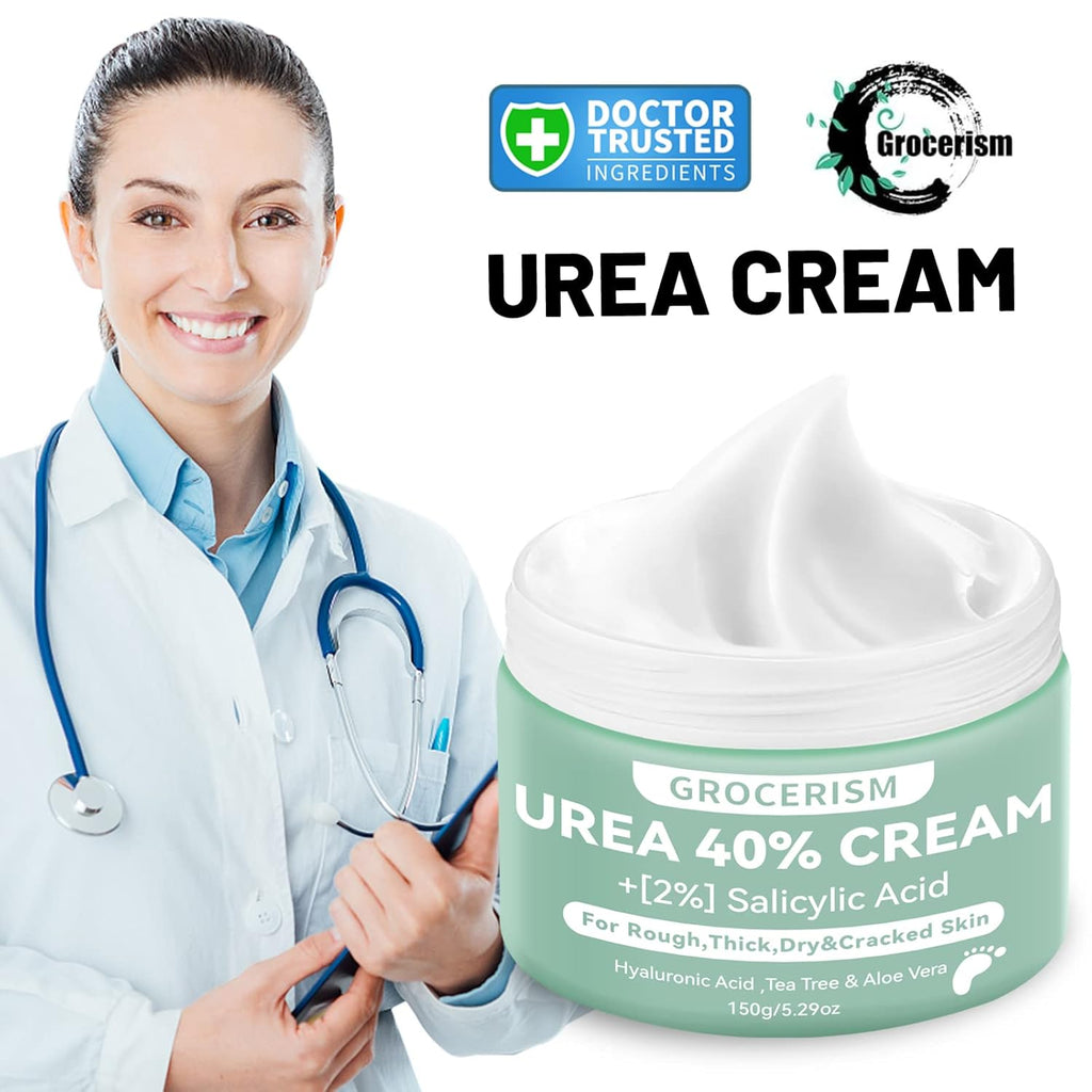 Urea Cream 40 Percent For Feet Plus 2% Salicylic Acid 5.29 oz || Foot Cream and Hand Cream Maximum Strength with Hyaluronic Acid,Tea Tree,and Aloe Vera For Deep Moisturizes,Callus Remover