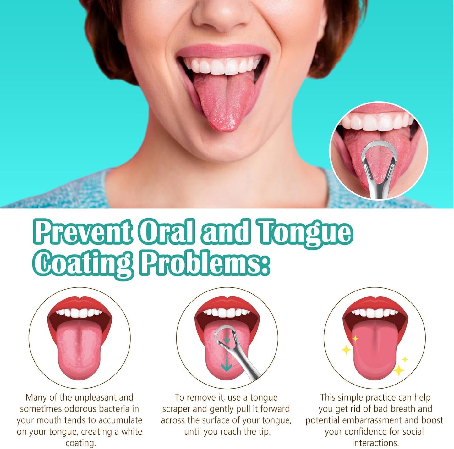 Ayurvedic Coconut Oil Pulling Mouthwash with Mint & Tongue Scraper - 8 Fl. Oz for Fresh Breath & Healthy Gums