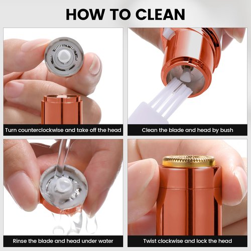 Facial Hair Removal for Women Painless Hair Remover- as Seen on TV Painless Face Shaver-Waterproof Shaver Razor Hair Remover with LED Light for Face Bikini Peach Fuzz Upper Mustache Lip Chin