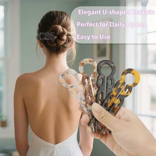 Lialys Prestige Hair Pins for Women - 4PCS French Elegant Hair Clips, Hair Pins & Sticks for Women (Set 1)