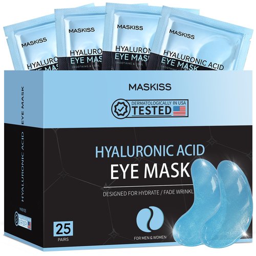 Maskiss Under Eye Patches (25 Pairs), Hyaluronic Acid Eye Masks for Dark Circles Puffy Eyes Undereye Bags, Collagen Eye Patches for Wrinkles and Hydrate, Eye Skin Care Christmas Gift for Women & Men