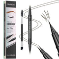 2-in-1 Dual-Ended Eyebrow Pen with 2 Tip brow pen and Precise Brush-Tip,Microblading Eyebrow Pencil,Brow Pen for Natural Waterproof and Long-Lasting Brows (Black brown)