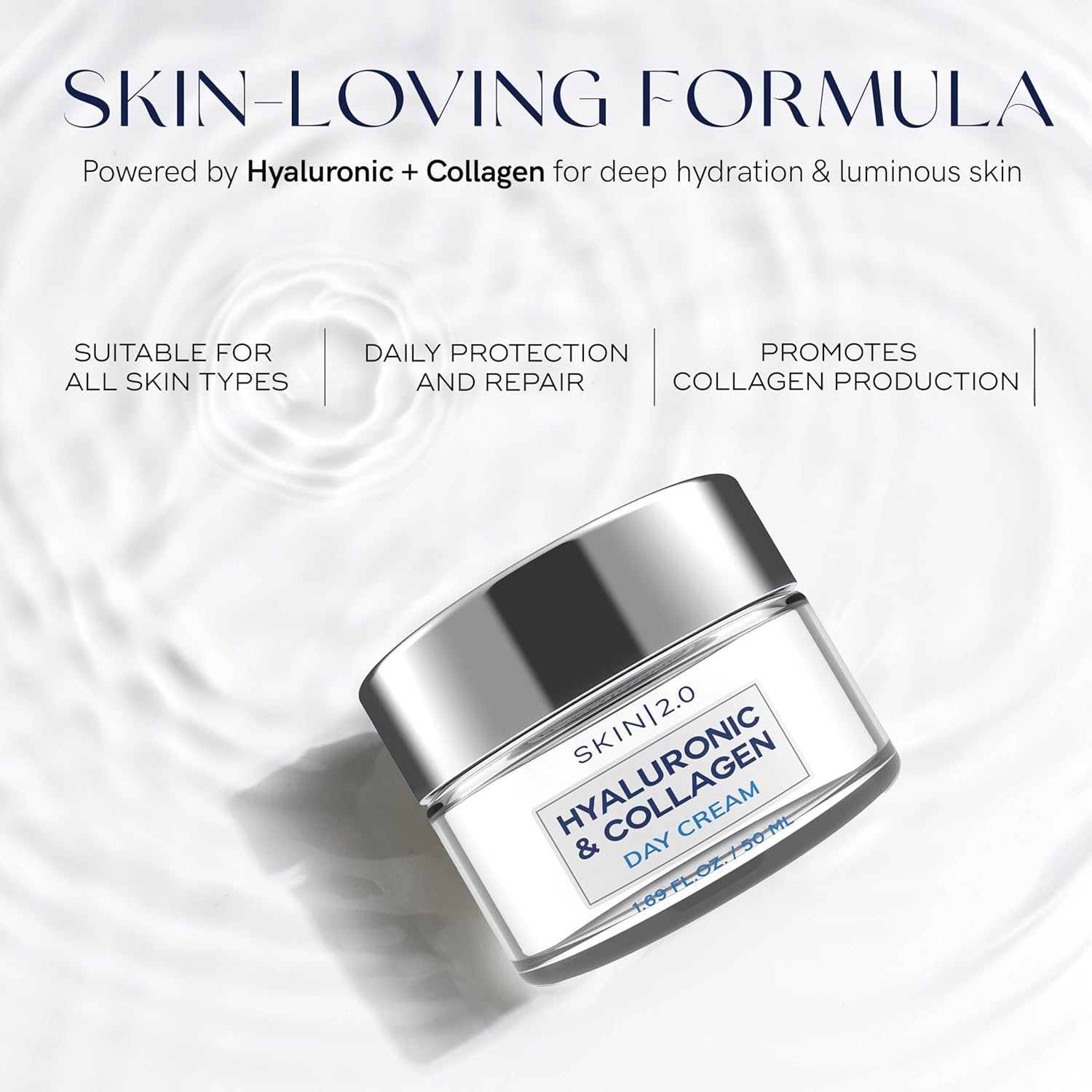 Vitamin C & Collagen Face Moisturizer - Dermatologist Tested, Anti-Aging, Skin Tightening - Brightening, Clean Beauty, Cruelty-Free, Korean Skincare for All Skin Types - 1.69 Fl oz