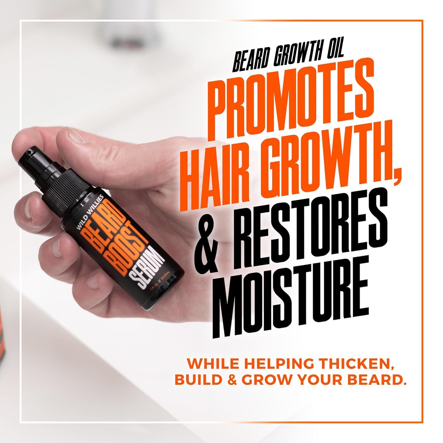 Wild Willies Beard Growth Serum for Men - Natural Beard Serum with Biotin, Caffeine & Essential Beard Oil for Fuller, Thicker Facial Hair Enhancer - Daily Grooming, Nourishes & Hydrates Facial Hair