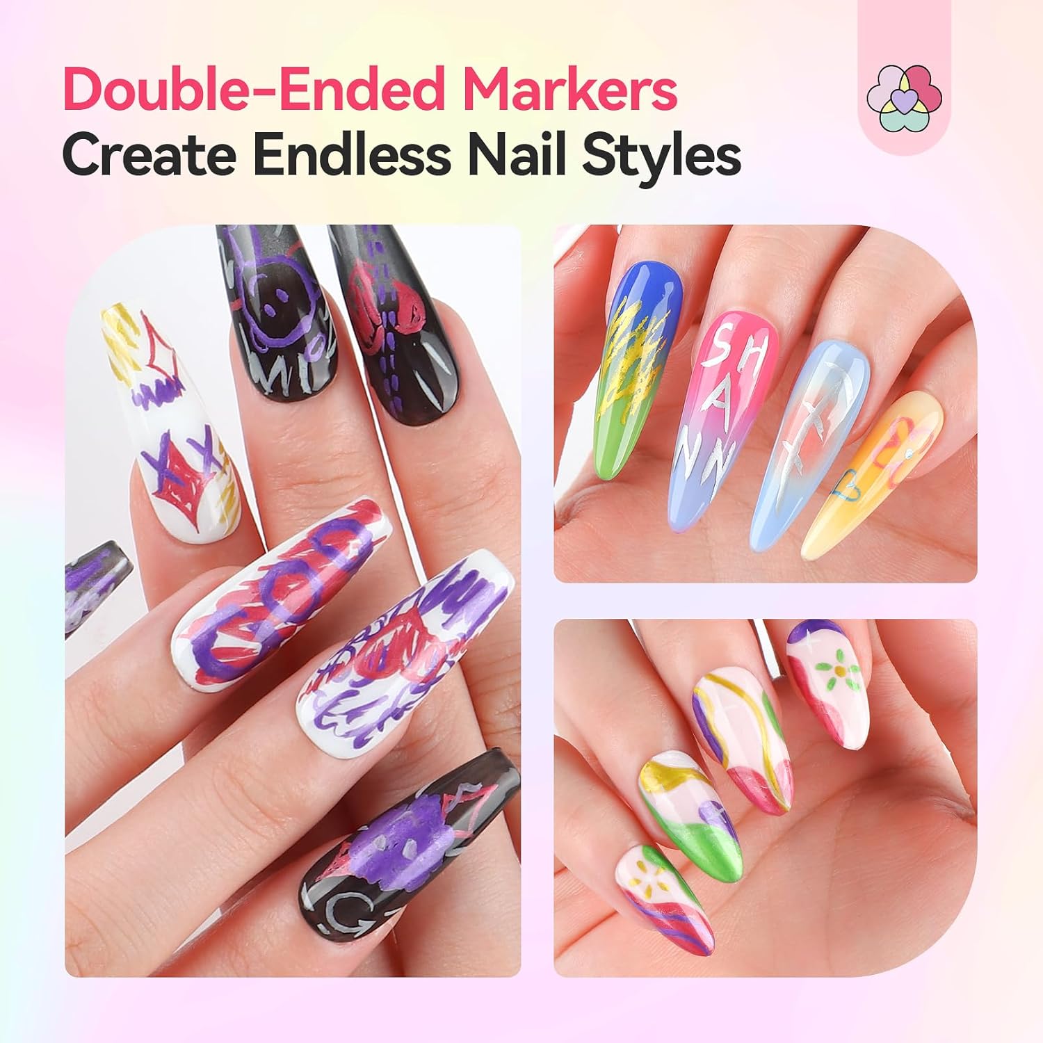 Saviland 12 Colors Nail Art Pens Set - 3D Nail Polish Pens Acrylic Paint Pens Nail Markers for Nail Art Drawing Painting Nail Point Dotting Liner Pen Manicure Tools Nail Design Kit Home Nail Salon DIY