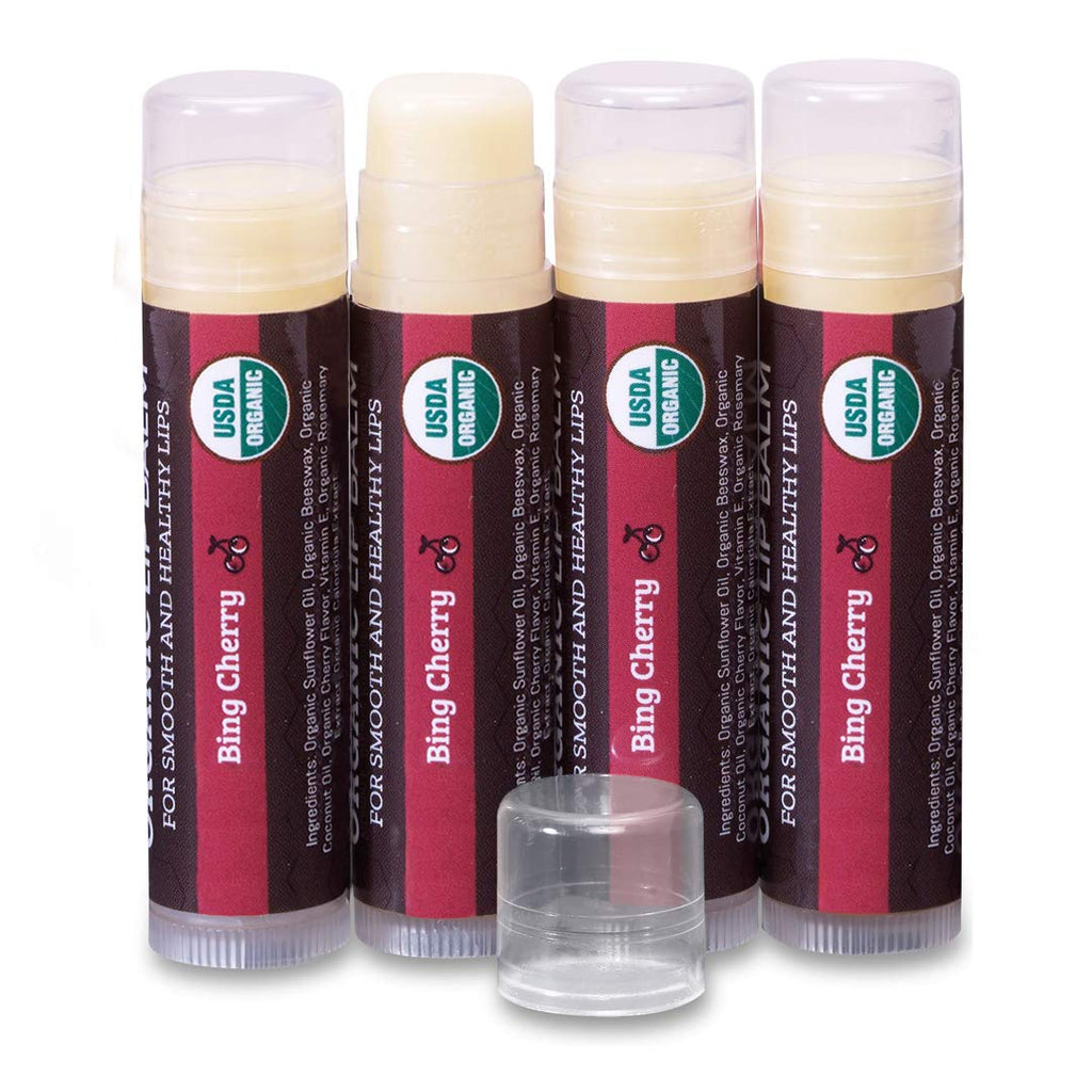 Earth's Daughter USDA Organic Lip Balm 6-Pack - Fruit Flavors, Beeswax, Coconut Oil, Vitamin E - Best Lip Repair Chapstick for Dry Cracked Lips - Moisturizing Lip Care