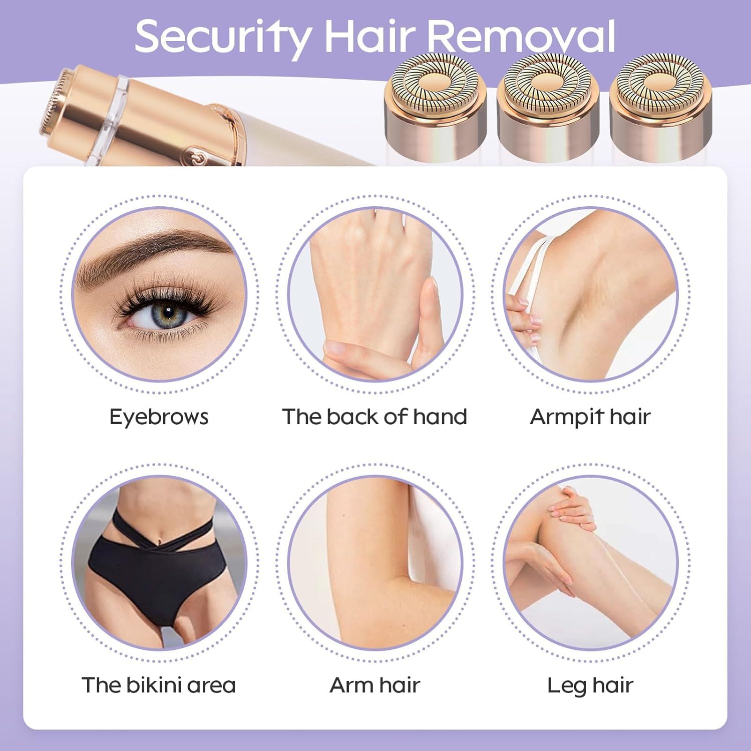 Flawless Facial Hair Remover Replacement Heads - Gen 2 (4 Pack) for Women