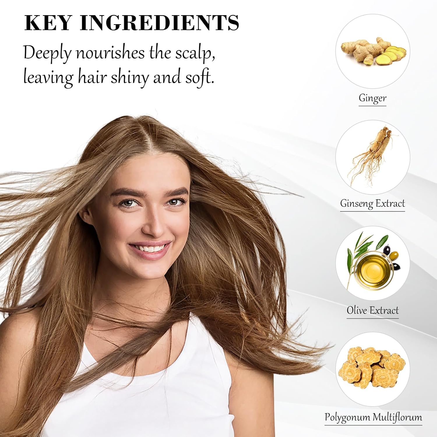 Black Hair Dye Shampoo 3 in 1, Hair Color Shampoo for Cover Grey Hair, Herbal Ingredient for Men and Women (Black)