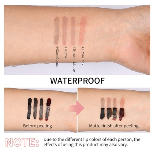 KDGENG Boulari Lip, 2.5ml/0.08fl.oz Boulari Peel Off Lip Liner Stain, Long Lasting Boulari Lip Stain Nude, Boulari Lip Stain Peel Off Waterproof, Boulari Lip Tint Stain Peel Off (#2 Neutral Mauve)