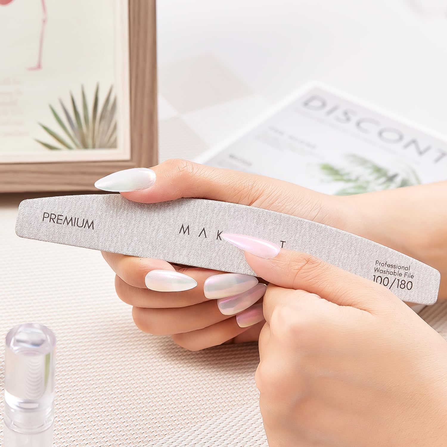 Makartt Nail File: 100/180 Grit Emery Boards for Nails, 10 Pcs Zebra Doubled Sides Coarse Fingernail Filer for Acrylic and Extension Gel Removal Manicure Kit Salon Home Use