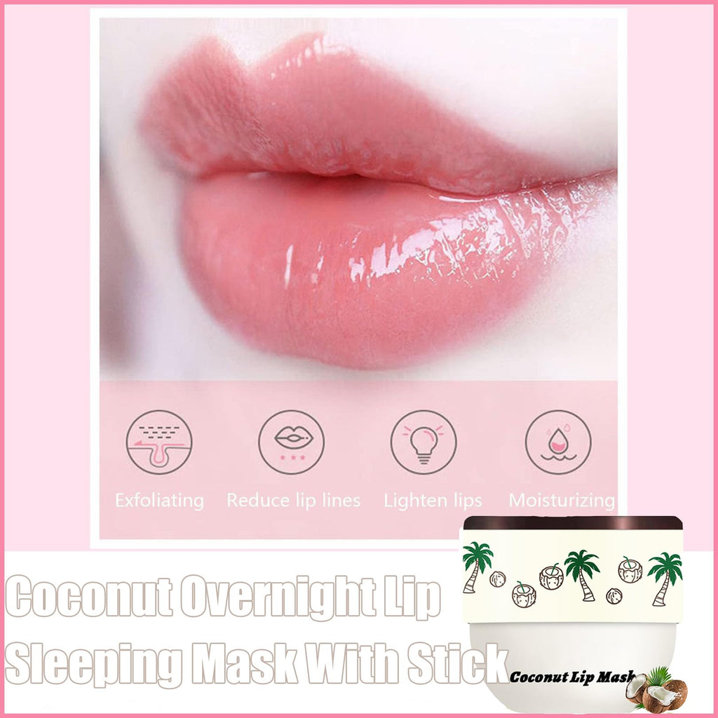 Tnoctuh 4 PCS Bee Lip Balm Lip Mask Honey Pot, Coconut Honey Mint Grape Moisturizing Sleeping Lip Mask Overnight with Sticks, Lip Balm Exfoliating Prevention Dry and Crack Lip Scrubs