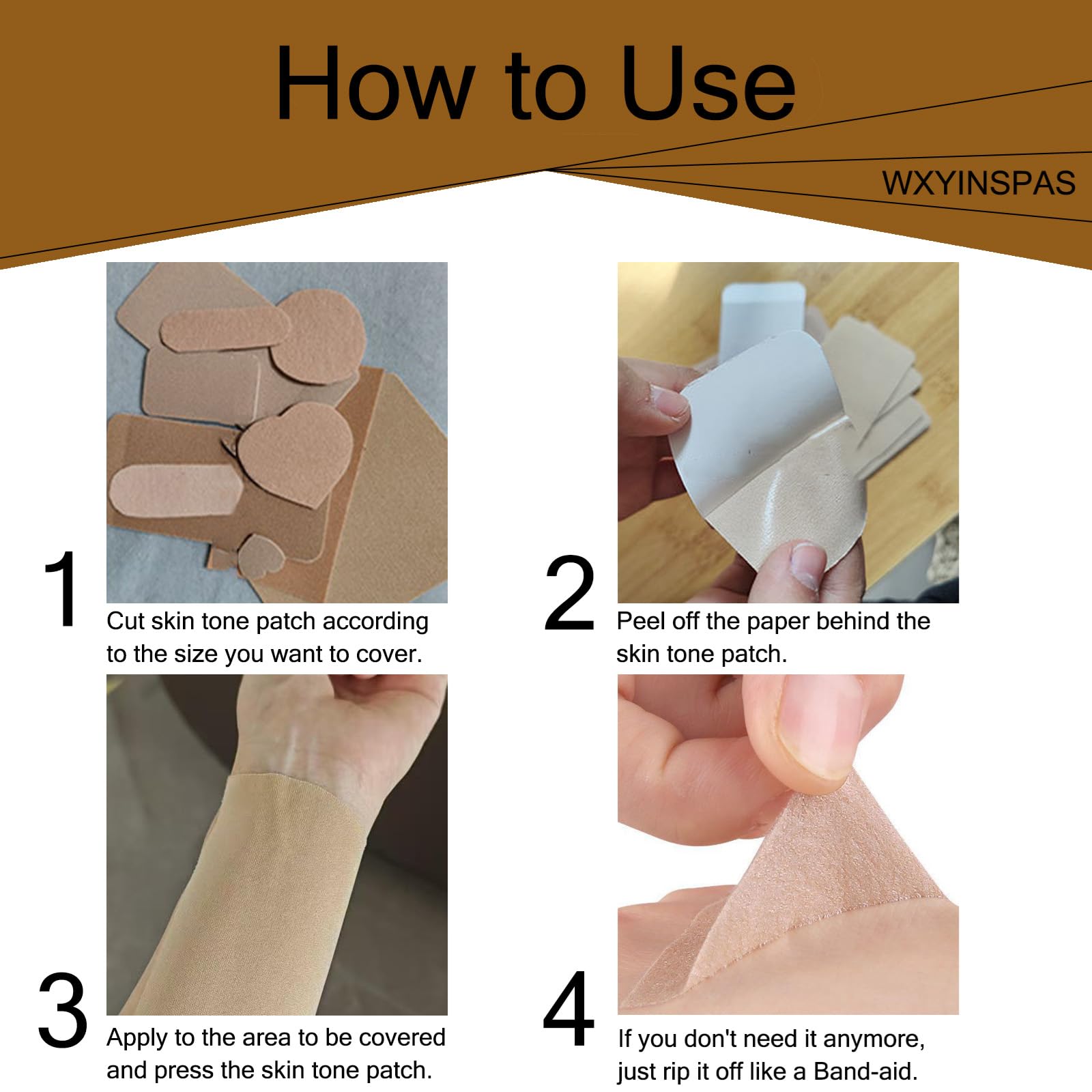 Tattoo Cover Up Tape, 10 PCS Ultra Thin Patches for Concealing Tattoos, Scars, Birthmarks, Invisible, Waterproof, Breathable Makeup Skin Tone Concealer Stickers for Flawless Coverage (10x10cm,brown)