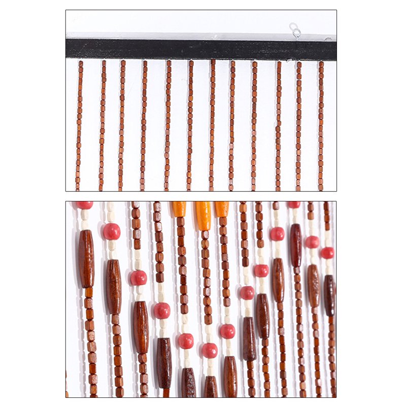 Wooden Beaded Door Curtain - 31 Lines Bamboo & Wood Home Decor
