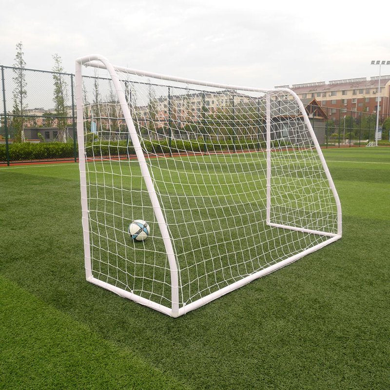 Durable PVC Backyard Soccer Goal 8x5 with Net, White, Portable