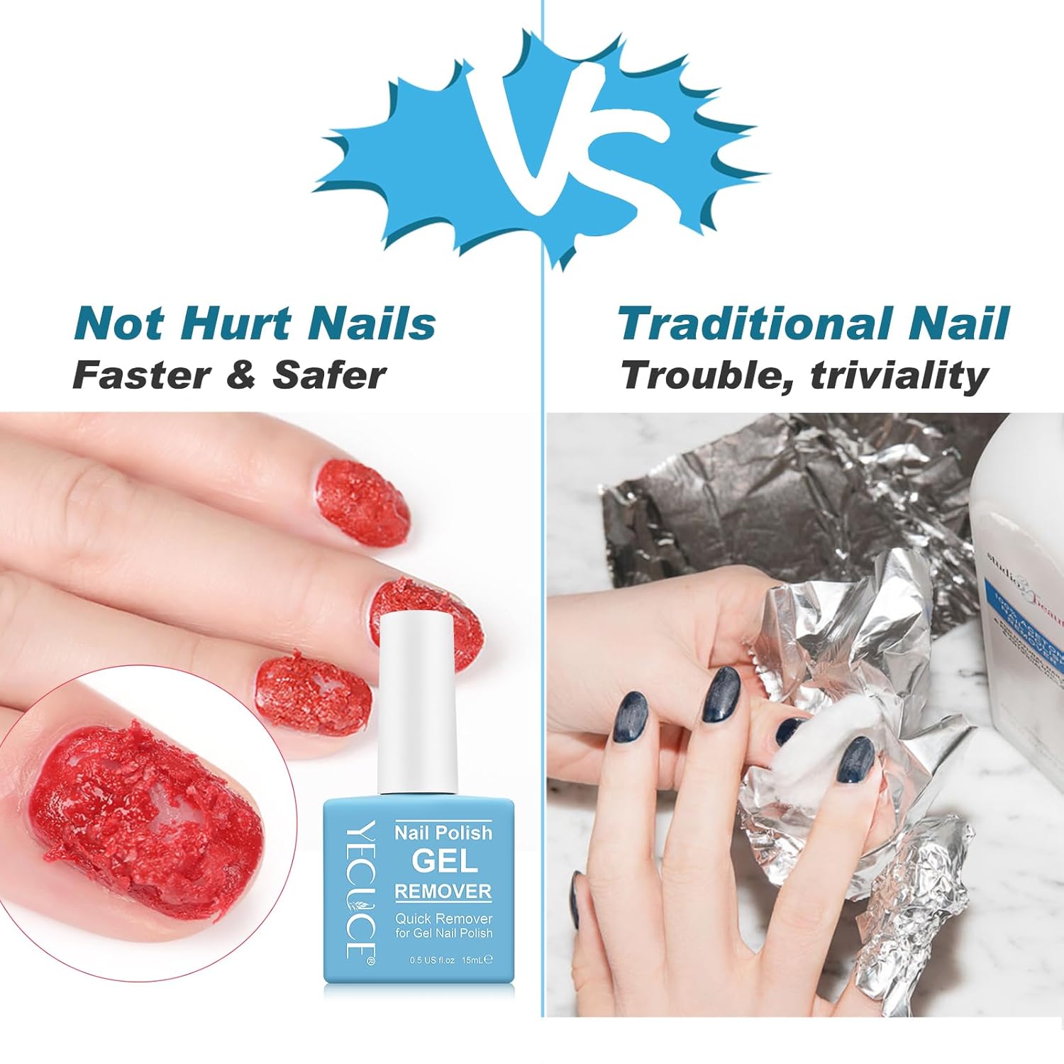Gel Nail Polish Remover, (2pcs) Gel Polish Remover for Nails, No Need for Foil, Quick & Easy Polish Remover In 3-5 Minutes, No Need Soaking Or Wrapping-15ml