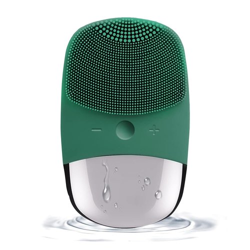 Facial Cleansing Brush, 3-in-1 Electric Soft Silicone Waterproof Face Scrubber, USB Rechargeable IPX7 Waterproof Sonic Vibrating Face Brush for Deep Cleansing, Gentle Exfoliating and Massaging