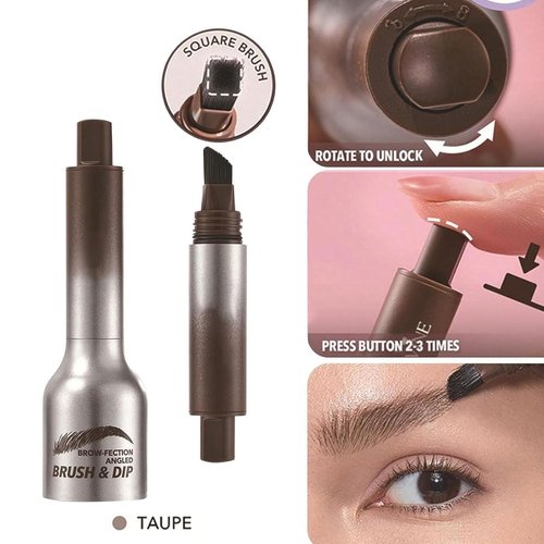 Liftique Brow Brush, Liftique Eyebrow Brush, Liftique - Instant Brow Brush, Brow Fection Angled Brush & Dip (TAUPE*2)