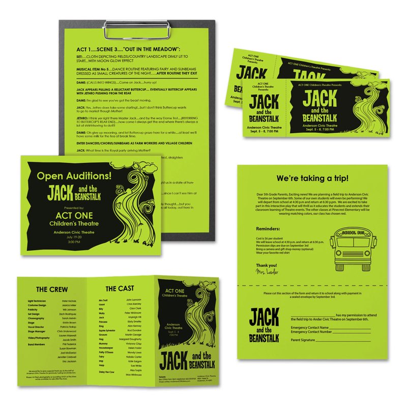 Bright Color Paper Ream - 8.5x11 Inch, 24Lb, FSC Certified, Terra Green, 500 Sheets