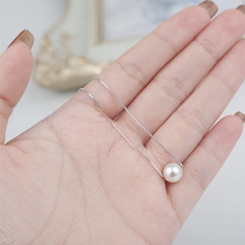 Sterling Silver Pearl Necklace for Women Christmas Gift Mother Daughter