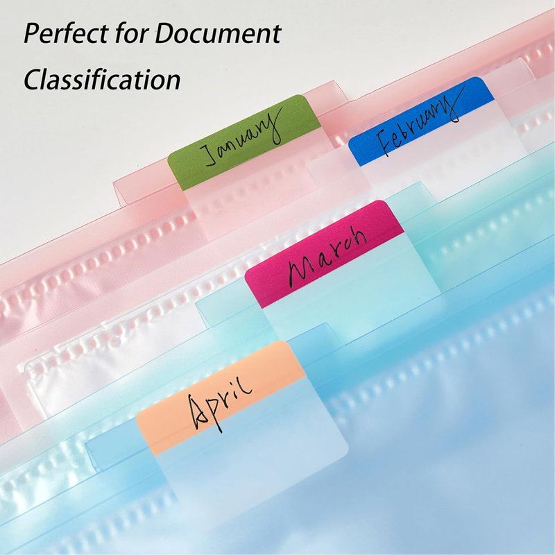 Reusable 500pcs Sticky Index Tabs 2-Inch Colorful File Markers Writable & Repositionable