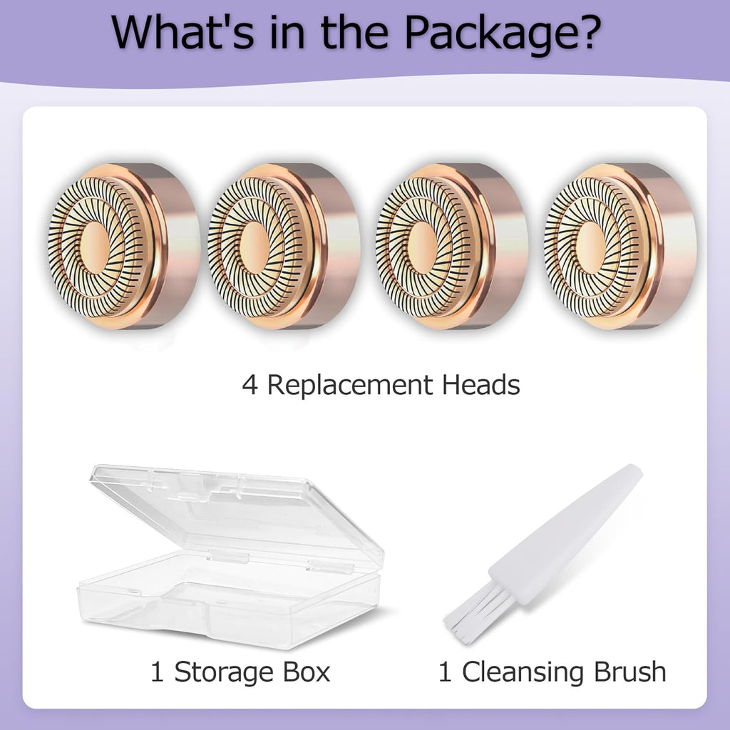 Flawless Facial Hair Remover Replacement Heads - Gen 2 (4 Pack) for Women