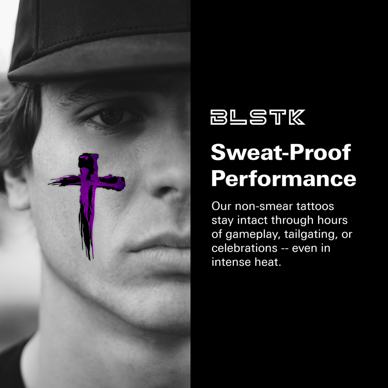 Temporary Eye Black Tattoos - Cross Design, Smudge-Resistant, Water-Apply