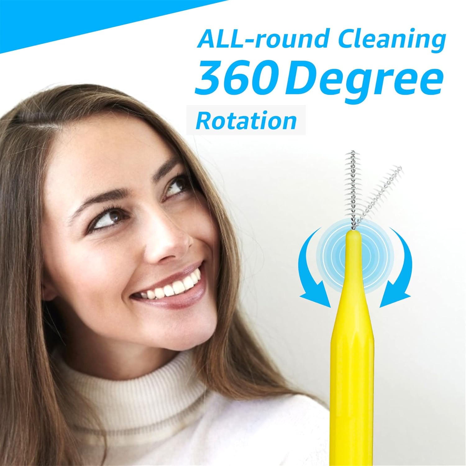RAZOKO Interdental Brush, Flossing Head,Easy Use Tooth Cleaning Tool (1Pack(2.5mm/3mm)-88pcs)