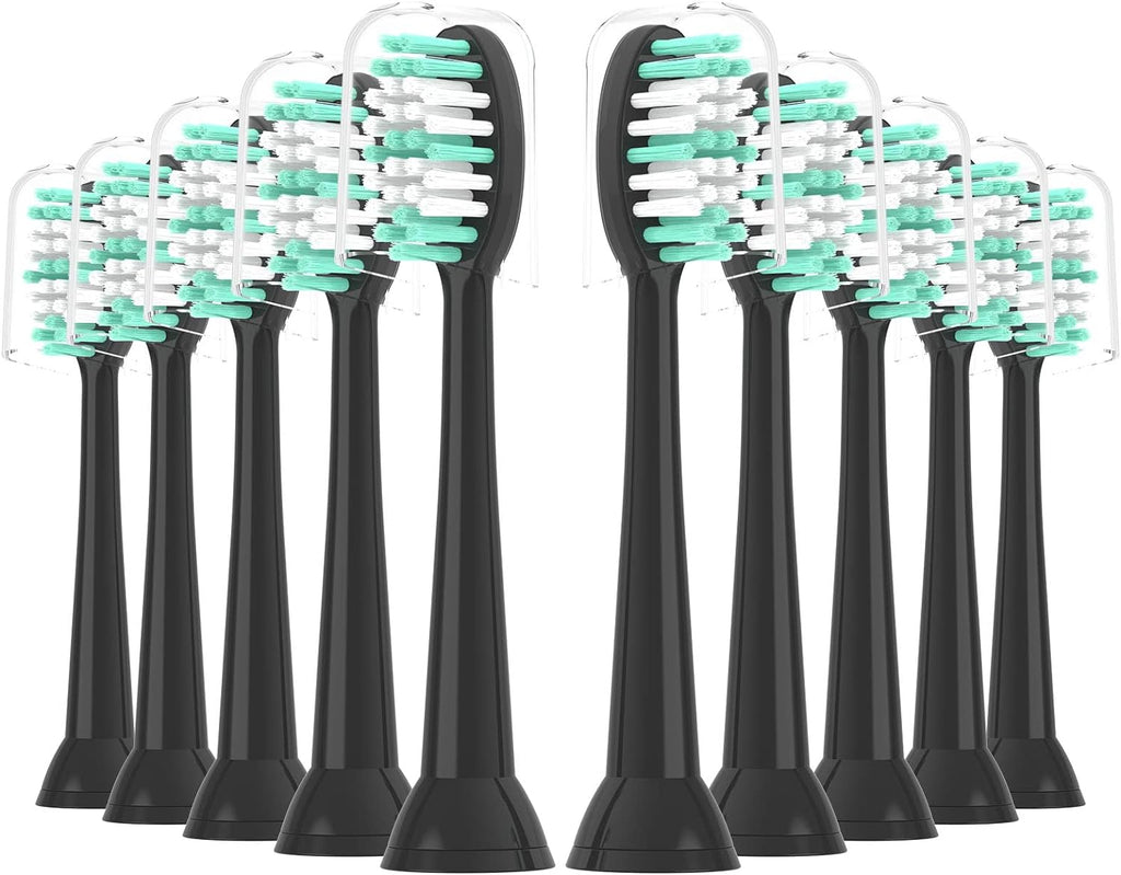 Replacement Toothbrush Heads 10 Pack for AquaSonic Black Series and Vibe Series Electric Toothbrush