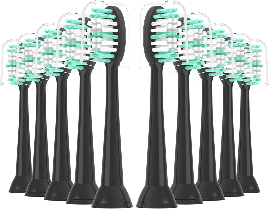 Replacement Toothbrush Heads 10 Pack for AquaSonic Black Series and Vibe Series Electric Toothbrush