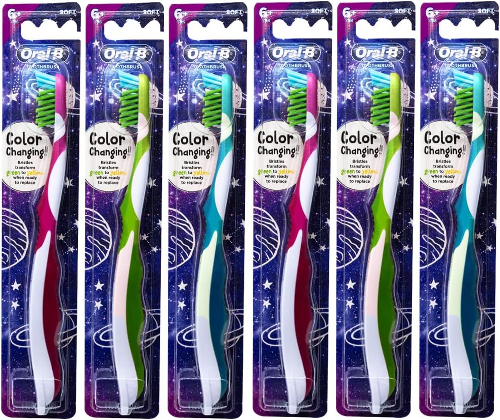 Oral-B Pro-Health Junior CrossAction Galaxy Toothbrush, Ages 6+, Soft - Pack of 4