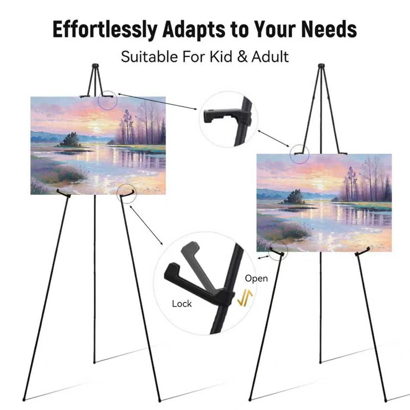 Adjustable Foldable Art Easel Stand for Painting & Display, 2 Pack