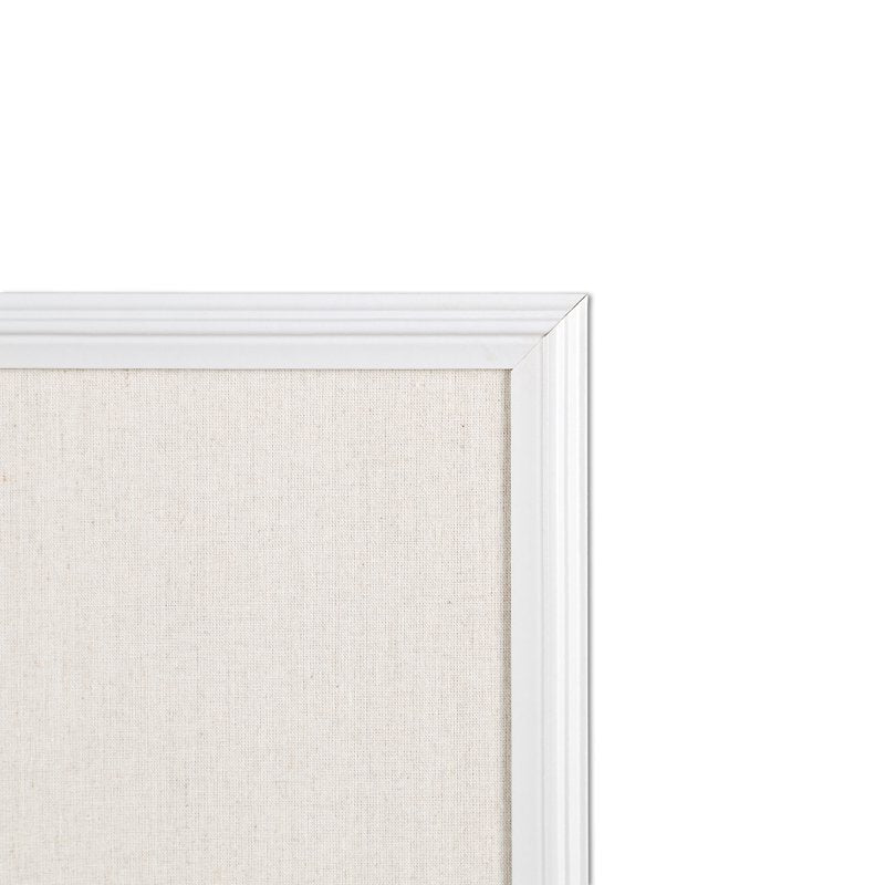 40 x 30 Inch Linen Bulletin Board with White Wood Frame - Office & Home Decor