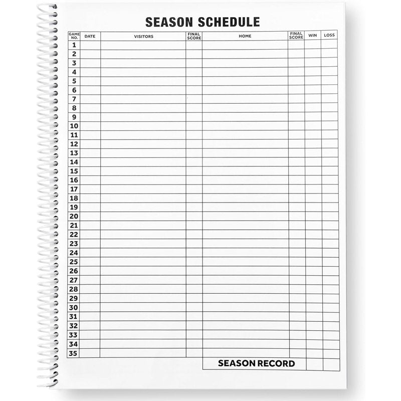 Baseball and Softball Scorebook Large Print - Spiral Bound for 35 Games