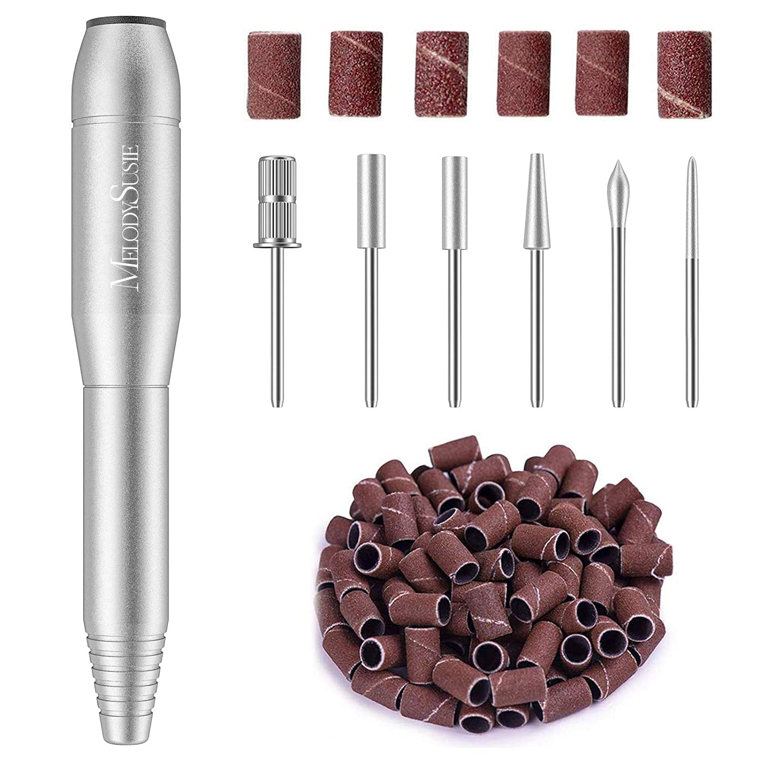 MelodySusie Portable Electric Nail Drill,PC120B Compact Efile Electrical Professional Nail File Kit for Acrylic, Gel Nails, Manicure Pedicure Polishing Shape Tools Design for Home Salon Use, Purple