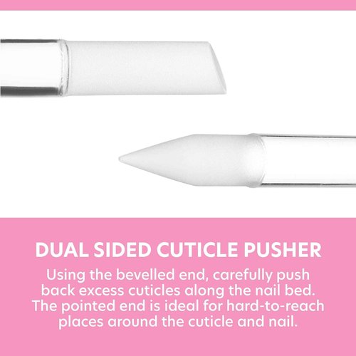Bona Fide Beauty Value Bundle: 1Pc Cuticle Pusher & 3 Pc Muted Glass Nail Files with Sleeves