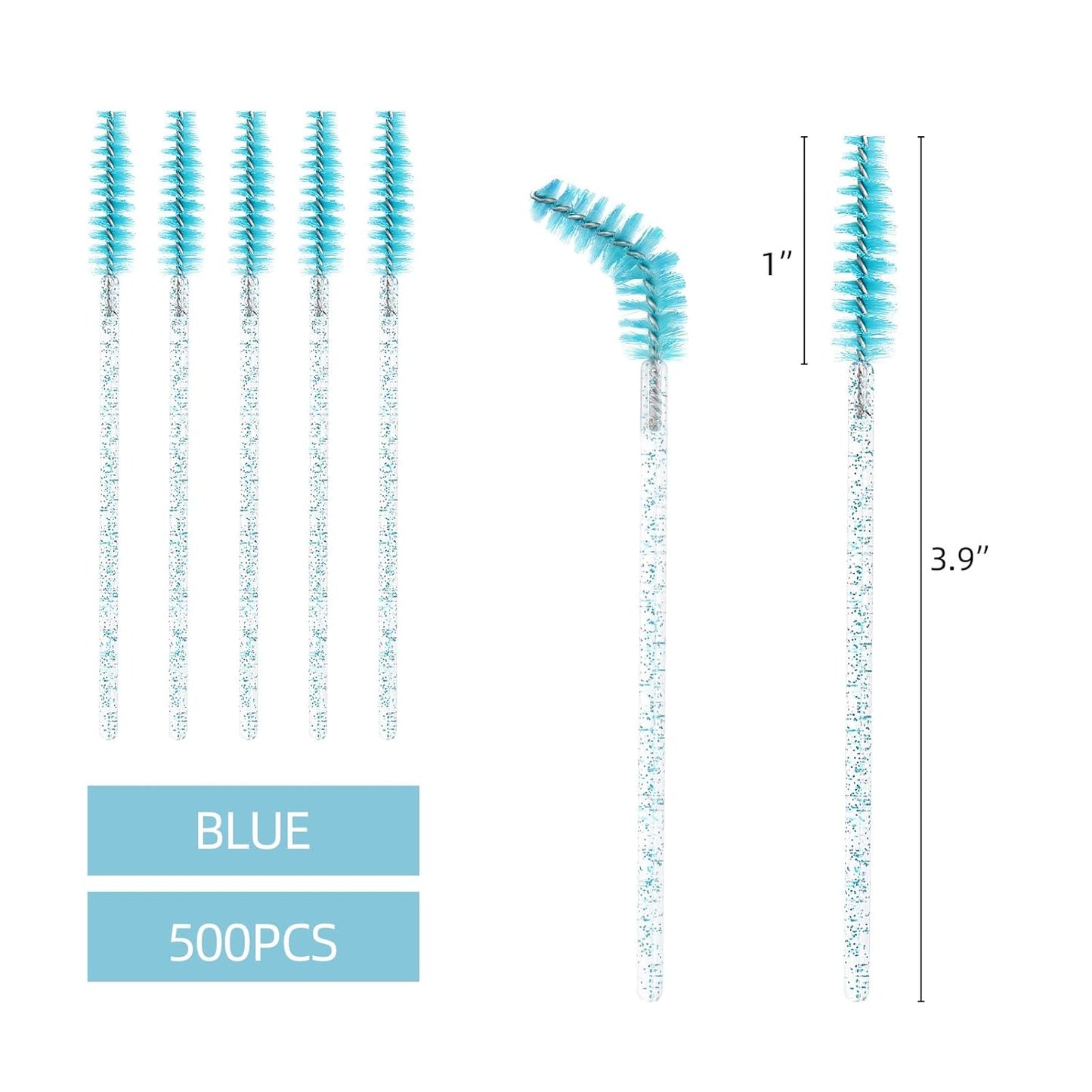 500 Disposable Mascara Wands - Colorful Eyelash Brushes & Spoolies for Extensions