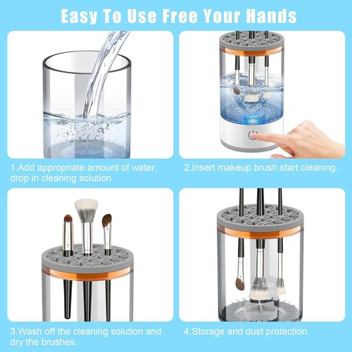 Beauty Swirl Cosmetic Brush Cleaner, The Cozy Luna Brush Cleaner, Beautyswirl Cosmetic Brush Cleaner, Automatic Electric Makeup Brush Cleaner for All Brush (Plug-in type)