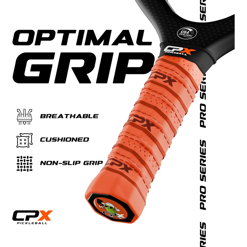 Pro Carbon Fiber Pickleball Paddle - 19mm Honeycomb Core, Edgeless, USA Designed