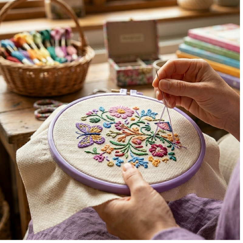 Embroidery Hoops Set - Multi-Size ABS Plastic Cross Stitch & Needlework Frames