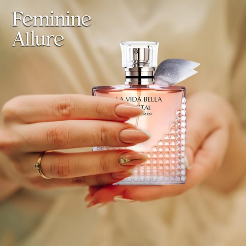 A CENTER 4PCS Perfume Set for Women - Floral Fragrance Gift Set with Vanilla,Sweet Fruity Eau De Parfume| 3.4 Fl Oz Each(La Vida Bella,La Vida Bella Crystal,La Vida Bella Ext,Valentine Milano)