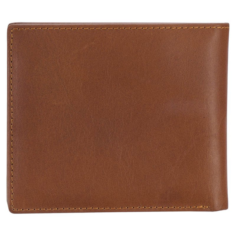 Full Grain Leather RFID Blocking Wallet for Men with Bible Verse - Saddle Tan