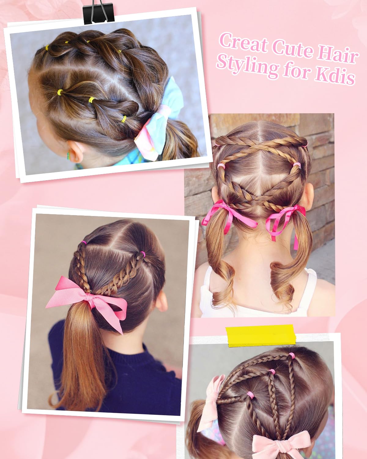 Slick Back Hair Brush Set: Hair Wax, Edge Brush, Rat Tail Comb, Bristle Brush, Hair Bun Accessories, Smoothing Brush for Women & Kids