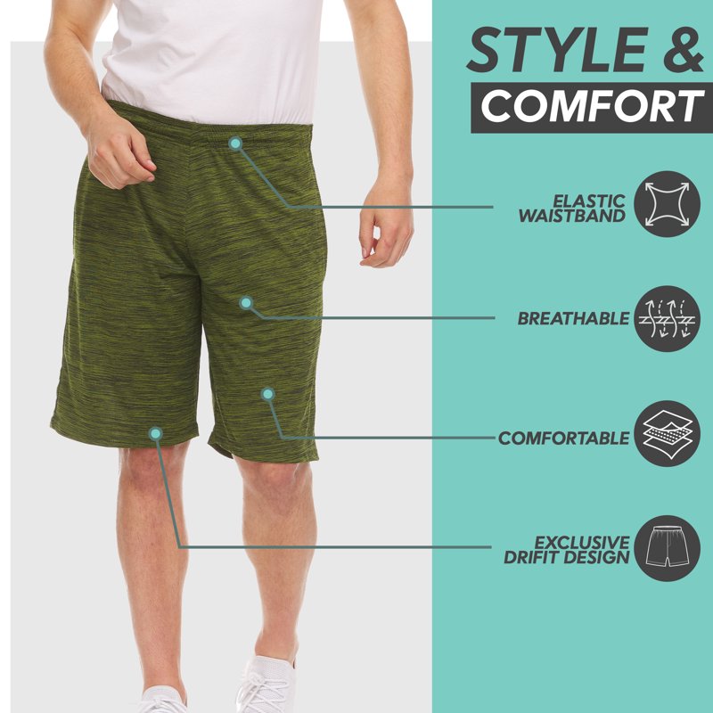 Men's Athletic Basketball Shorts 3 Pack Dry Fit Workout Shorts with Pockets
