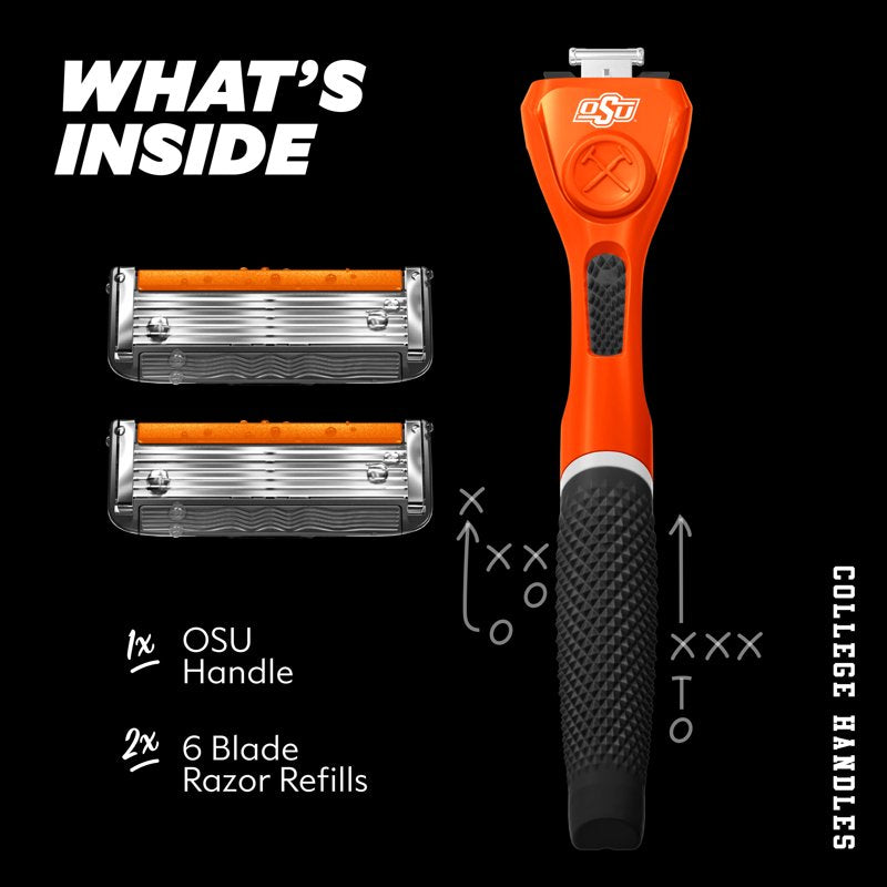College Razor Set with Limited-Edition Handle - 6-Blade Shaving Kit for Men