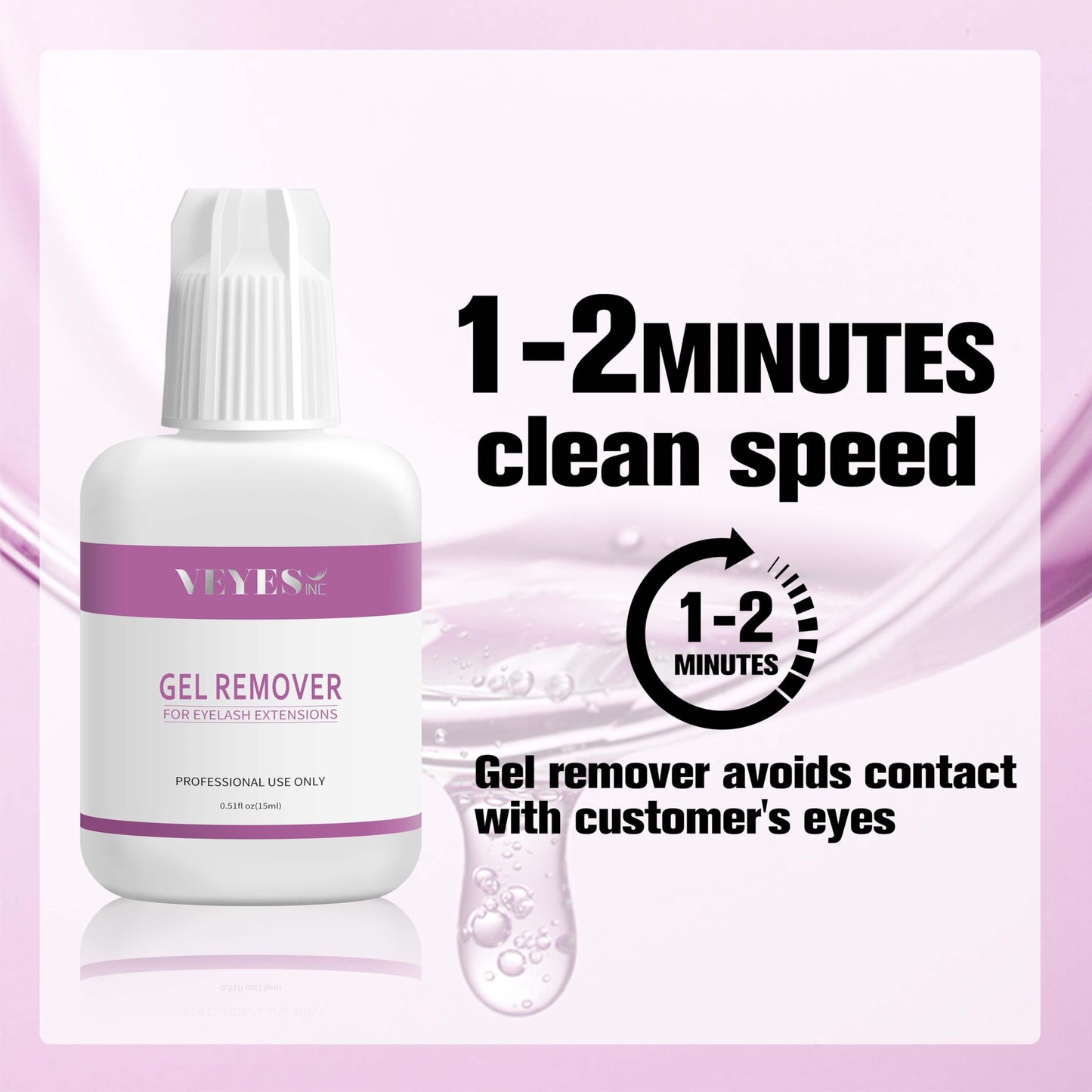 VEYES INC Lash Remover Gel for Lash Tech 15ml Low Irritation Eyelash Glue Remover Professional Salon Use Quickly Dissolves and Removes Eyelash Glue